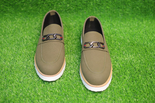 Forest Green Luxury Moccasins for Men - Genuine Leather, Soft Bottom, Lightweight & Casual with Luxury Buckle