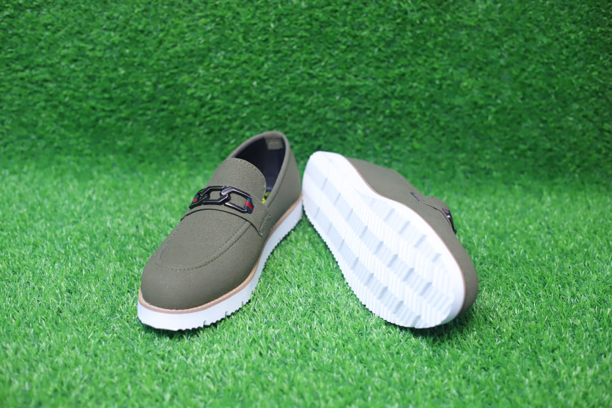 Forest Green Luxury Moccasins for Men - Genuine Leather, Soft Bottom, Lightweight & Casual with Luxury Buckle