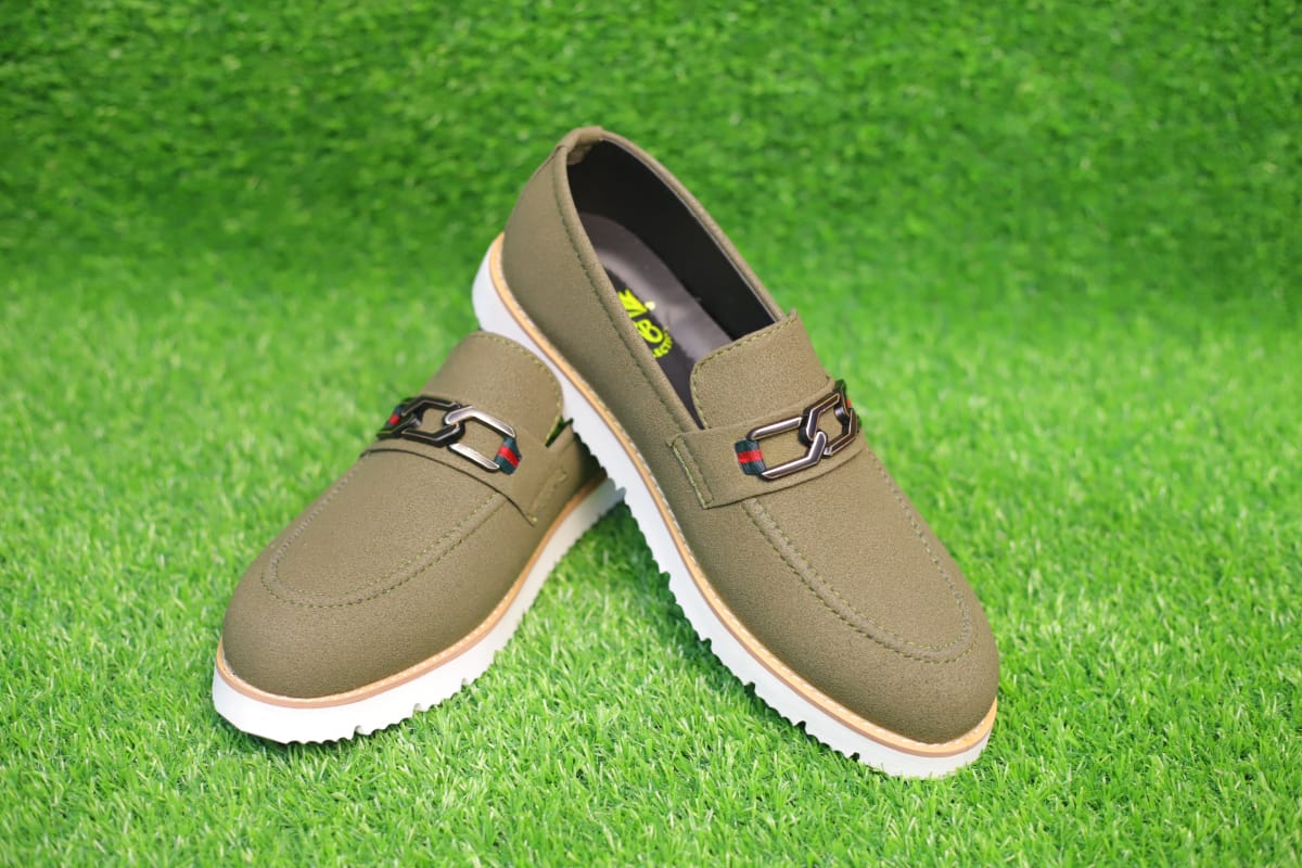 Forest Green Luxury Moccasins for Men - Genuine Leather, Soft Bottom, Lightweight & Casual with Luxury Buckle