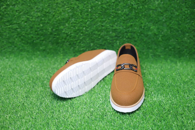 Camel Luxury Moccasins for Men - Genuine Leather, Soft Bottom, Lightweight & Casual with Luxury Buckle